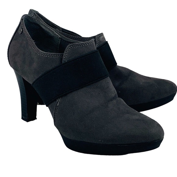 Womens 6.5M Dana Buchman Shary Charcoal Gray Pumps 3" High‎ Heels Ankle Booties - Picture 1 of 11